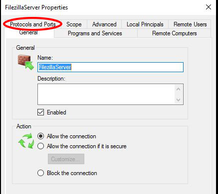 screenshot of windows 10 firewall inbound rule properties dialog box