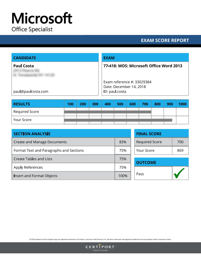 MOS (Microsoft Office Specialist) in Word 2013 Test Results.jpg