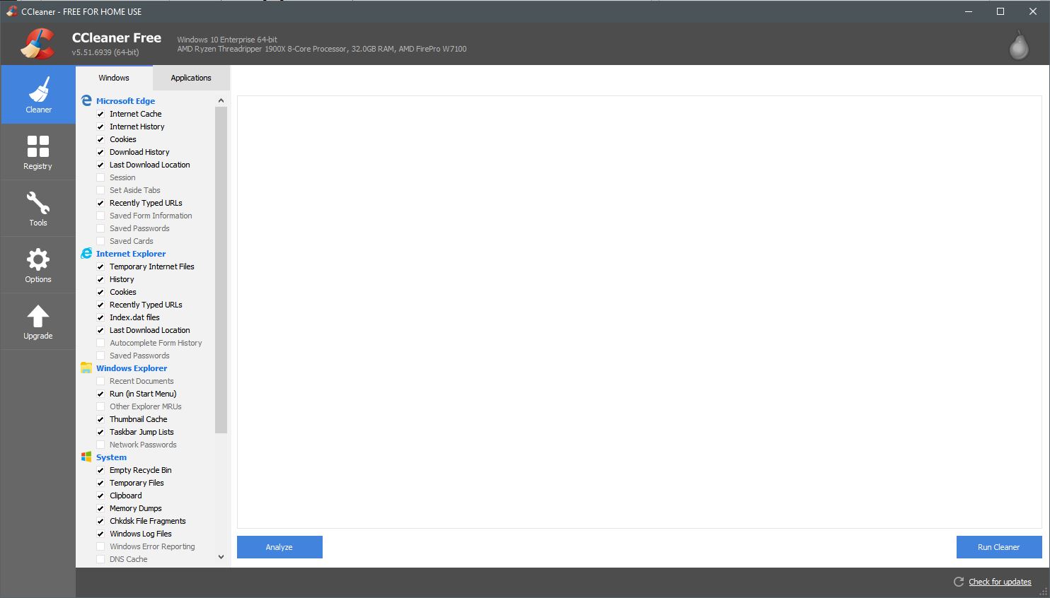 CCleaner Software Interface