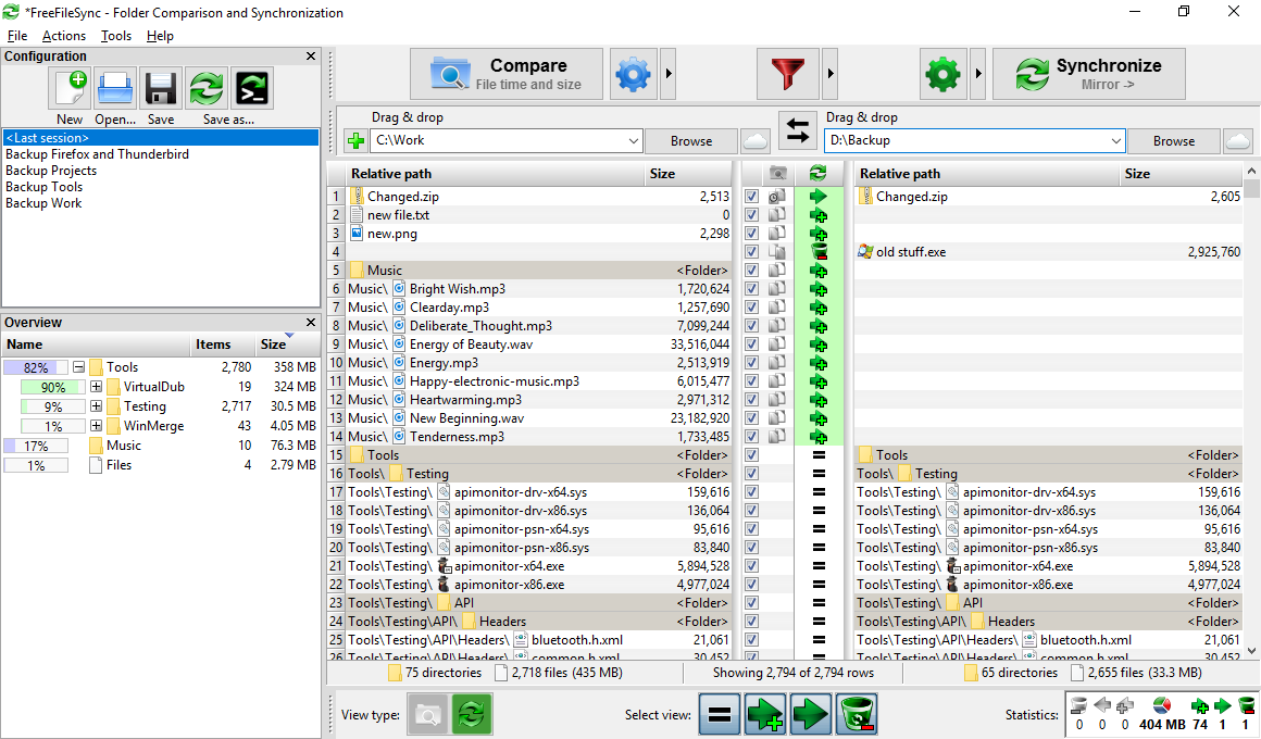 Free File Sync Backup Software Interface