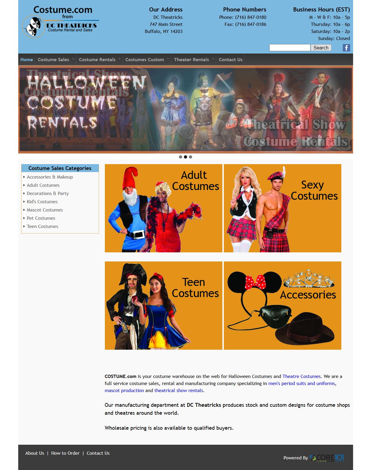 costume.com website screenshot